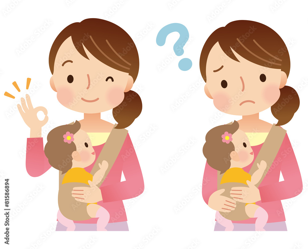子育てする女性 ママ 表情セット 子育てする女性 ママ 表情セット