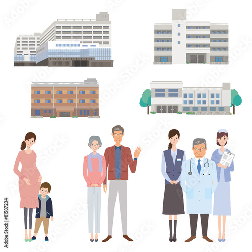 患者　医者　病院　イラスト