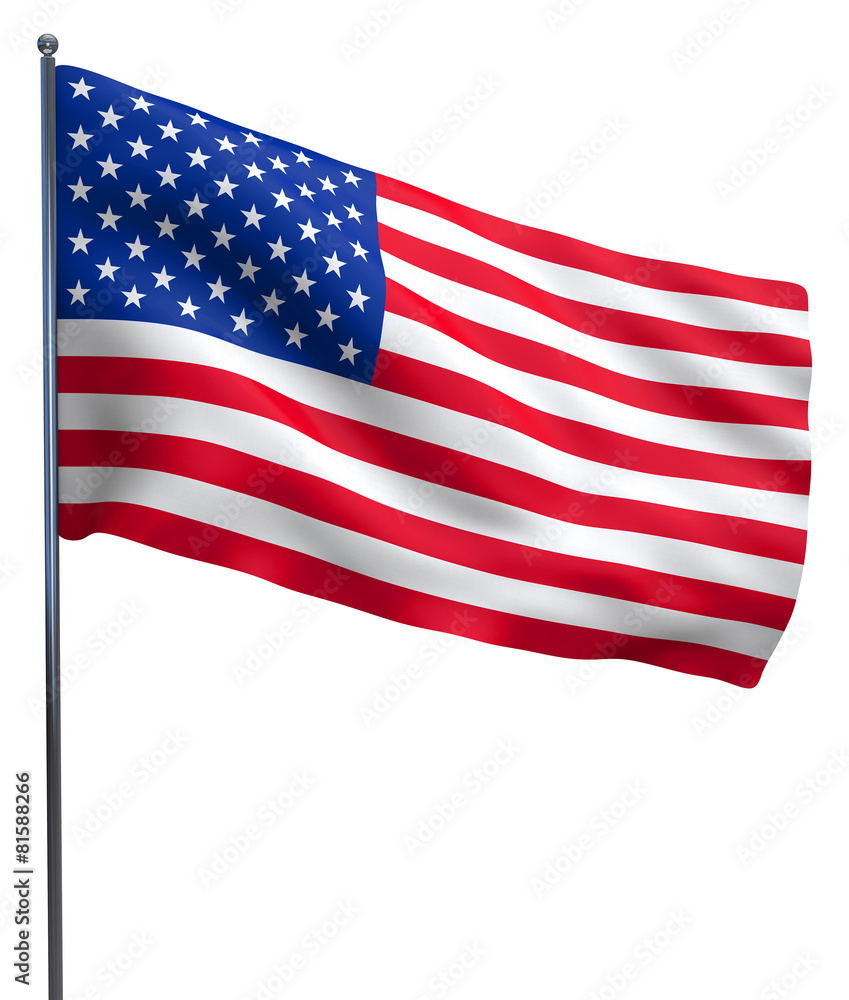 Fototapeta premium USA American flag waving