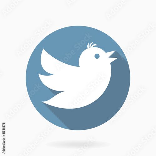 Flying White Bird  With Flat Design