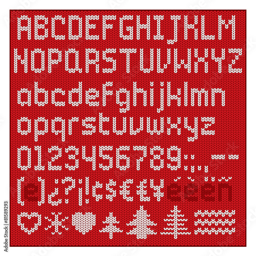 Knitted alphabet.