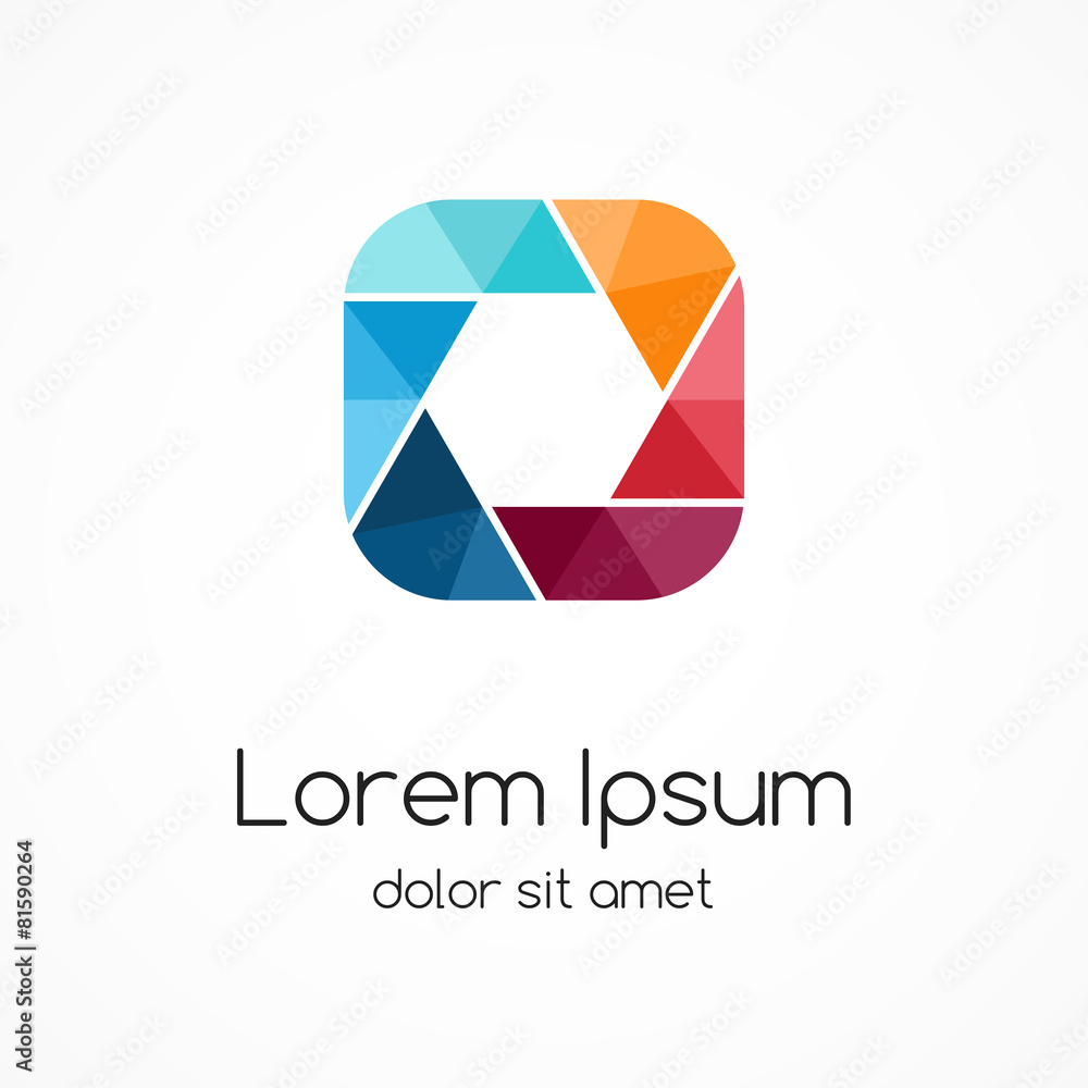 Logo template. Modern vector abstract square and hexagon Logo template. Modern vector abstract square and hexagon