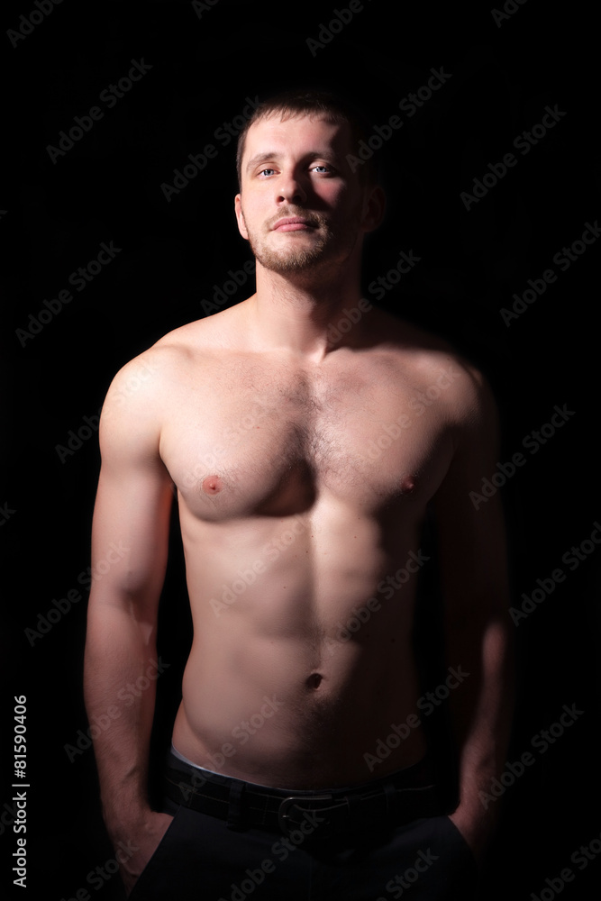 Portrait of shirtless handsome man