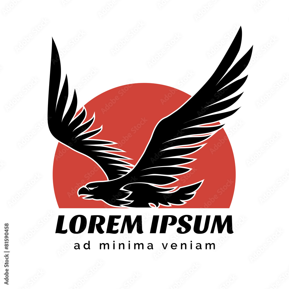 Fototapeta premium Eagle over Sun logo sign