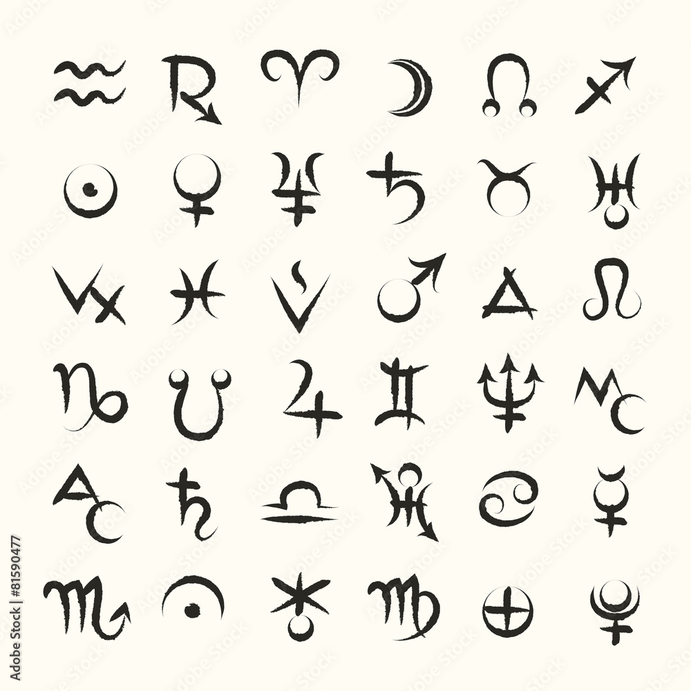 Vector Astrological Symbols Vector Astrological Symbols