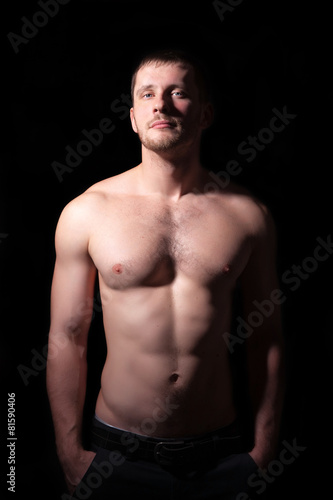 Portrait of shirtless handsome man