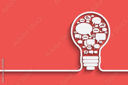 bulb with bubble speech
