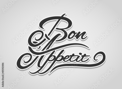 Bon Appetit vector lettering