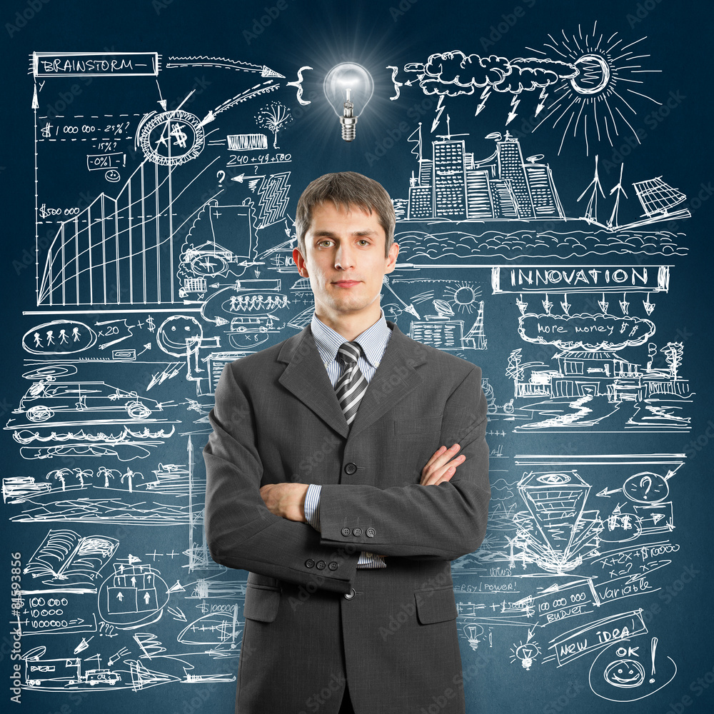 Idea Concept Businessman In Suit Idea Concept Businessman In Suit
