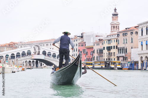 venice italy, gondola driver in grand channel © .shock