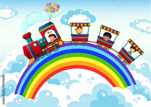 Train and rainbow