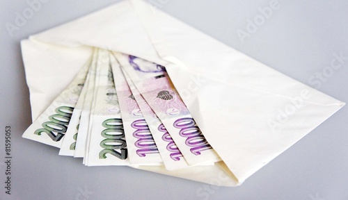 Some bills in an envelope - Czech crown