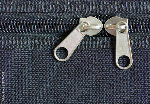 zipper on black cloth