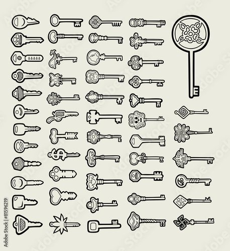 Keys icon hand drawing style 1