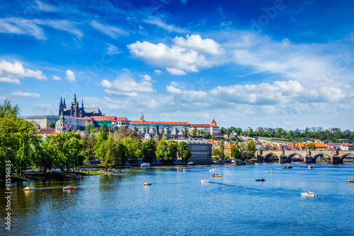 View of Vltava river and Gradchany, Prague