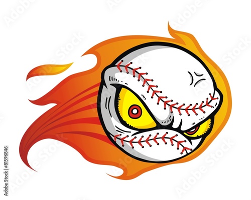 baseball sport fire flame logo image vector
