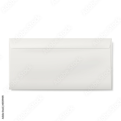 Sealed DL envelope isolated on white background