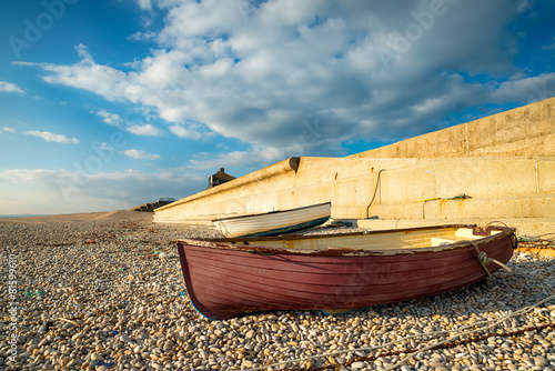 Fishing boats at Chesil Cove in Dorset