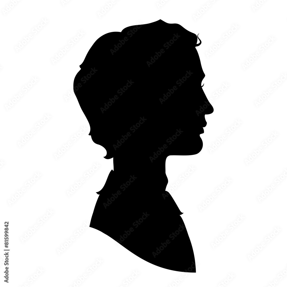 Profile silhouette of a handsome man