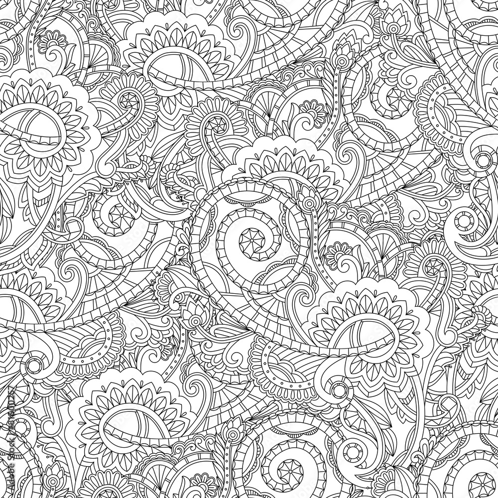 Monochrome paisley pattern. Seamless background Monochrome paisley pattern. Seamless background