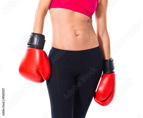 Sport woman with boxing gloves © luismolinero