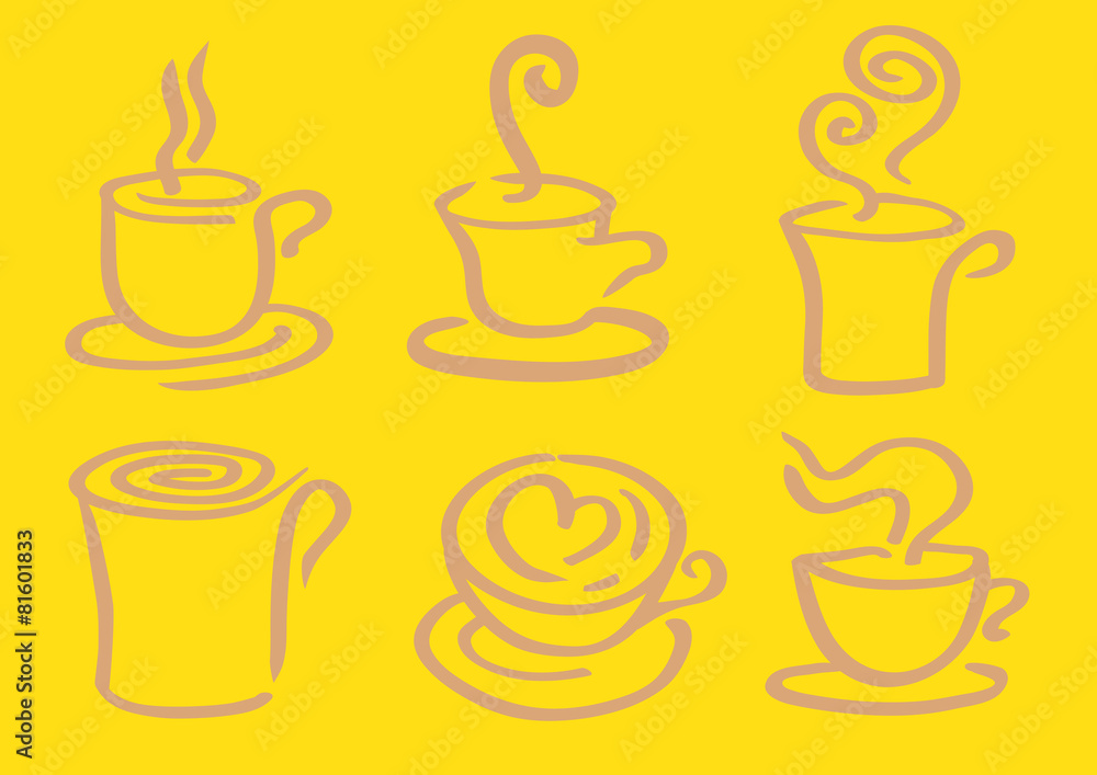 Minimalist Hot Coffee in Cup Vector Design Minimalist Hot Coffee in Cup Vector Design