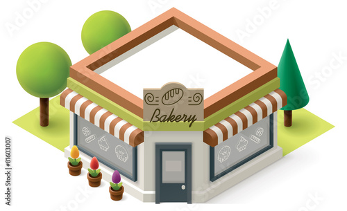 Vector isometric bakery
