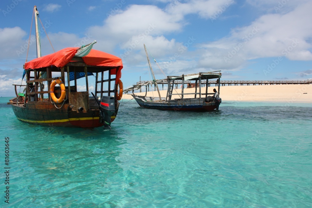 Beautiful Southern Beach with Two Boats Beautiful Southern Beach with Two Boats