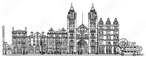 British old traditional facade of London
