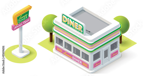 Vector isometric diner