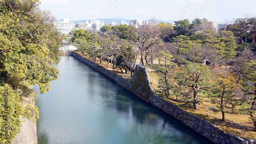 canal around nijo castle in Kyoto Japan