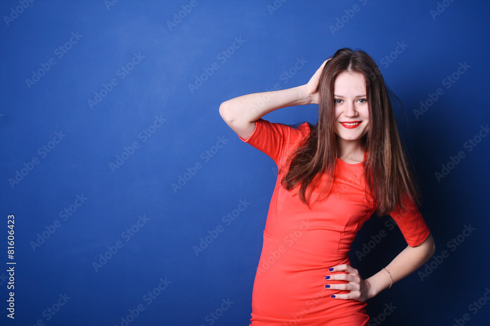 beautiful happy smiling girl lifestyle with red lips red dress beautiful happy smiling girl lifestyle with red lips red dress