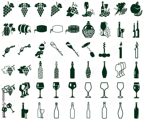 icons on white wine