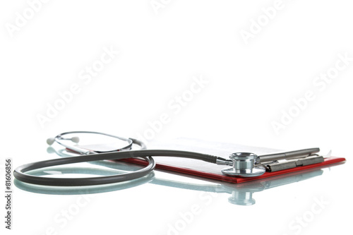 Stethoscope with medical clipboard