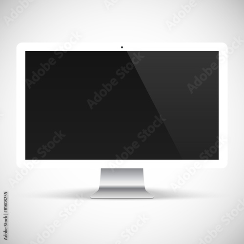 realistic detailed monitor isolated on a gray background