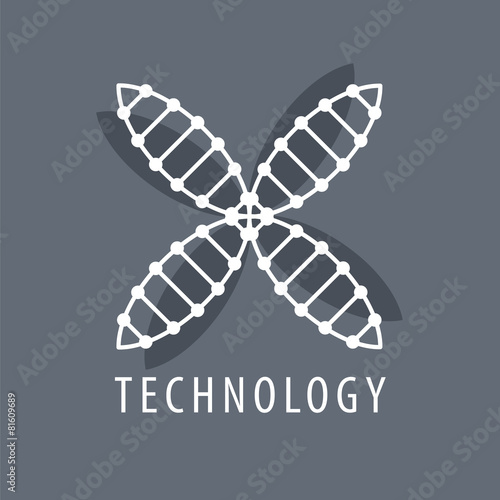 Abstract vector logo molecule in the form of petals