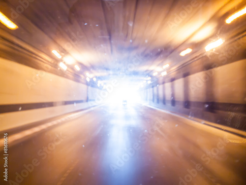 highway tunnel with motion blur