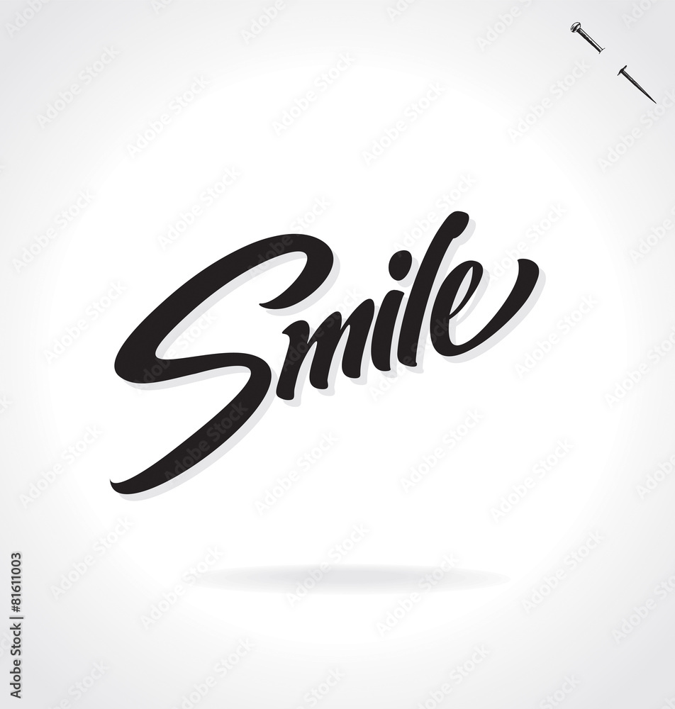 SMILE hand lettering -- original handmade calligraphy (vector) SMILE hand lettering -- original handmade calligraphy (vector)