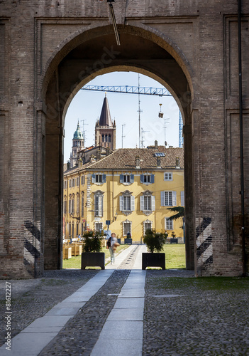day street in Parma, Italy,