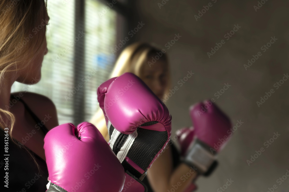 Boxing Woman - obrazy, fototapety, plakaty 