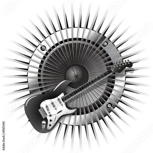 background with electric guitar and speaker