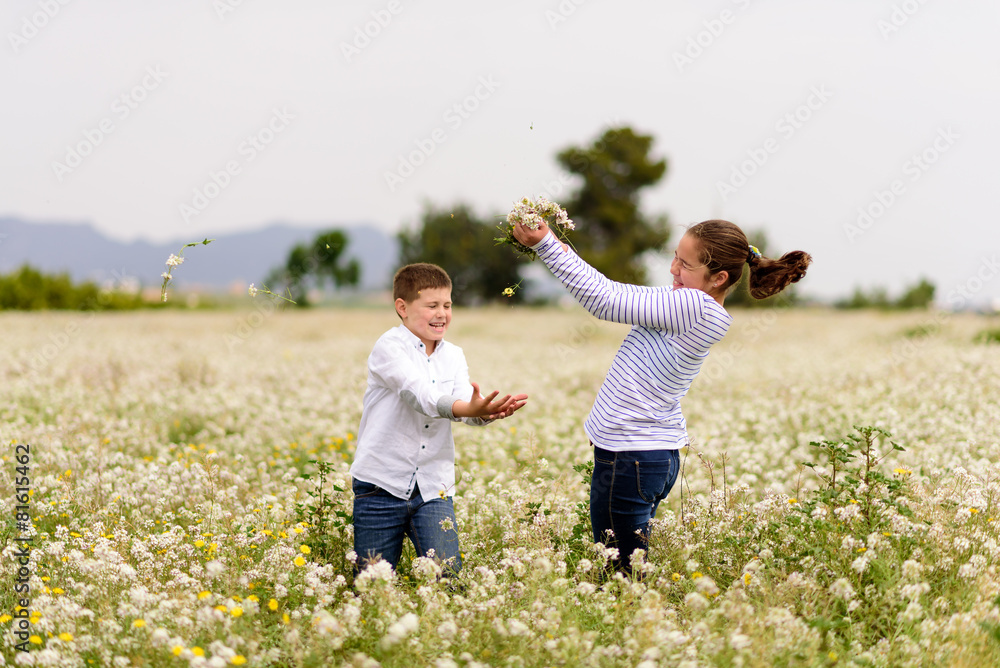 Fototapeta premium playing among the flowers 18