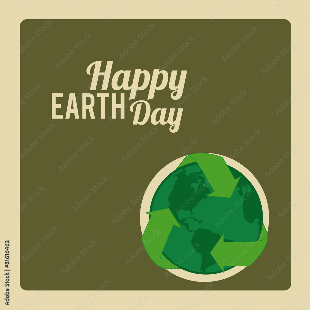 Earth Day,green planet by recycling