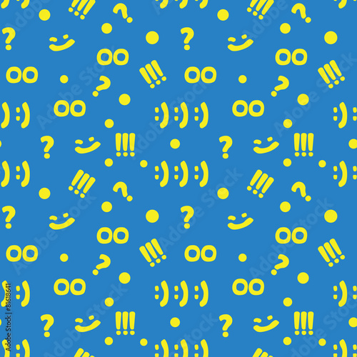 decorative yellow seamless pattern with marcs and symbols