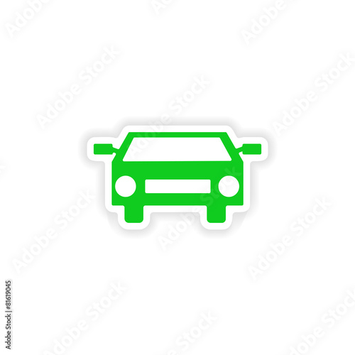 icon sticker realistic design on paper car
