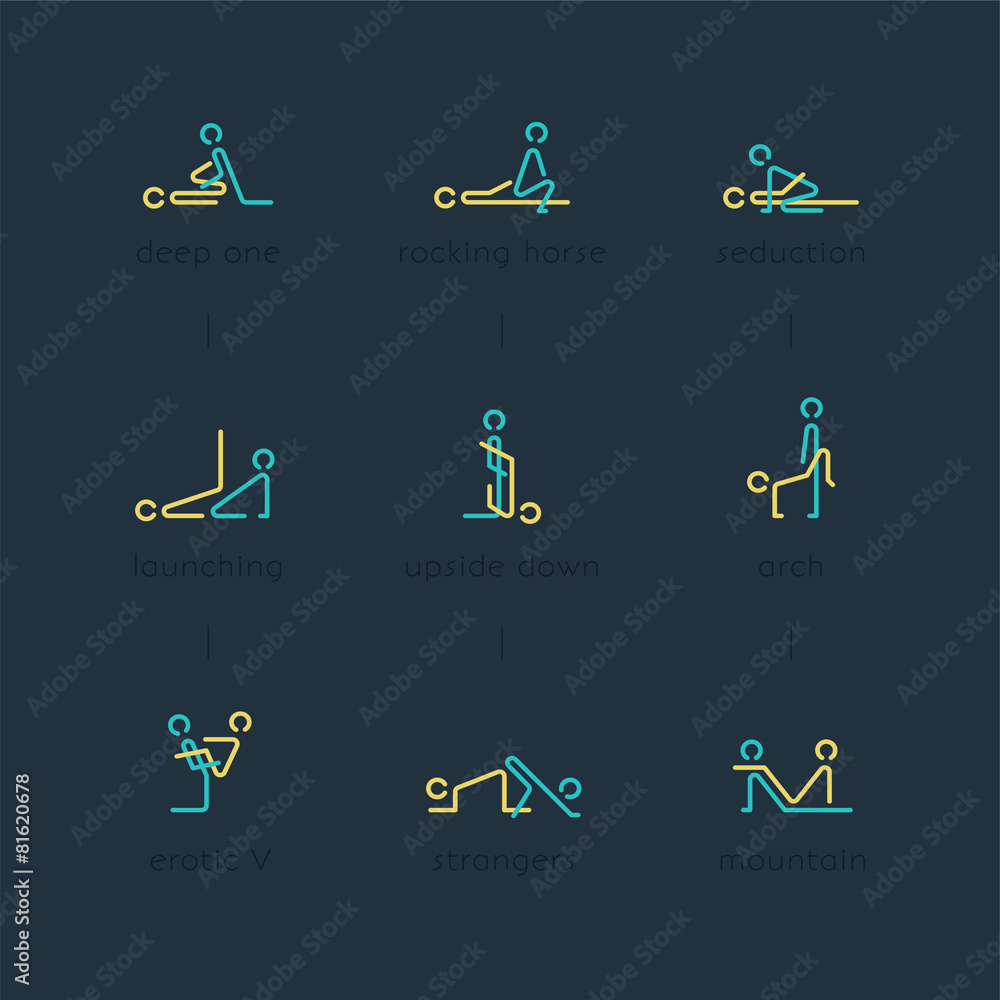 Kamasutra Icons Stock Vektorgrafik Adobe Stock