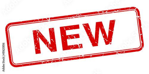 new red square grungy vintage isolated stamp