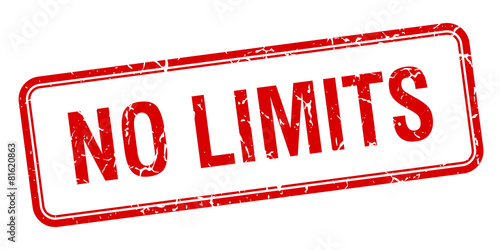 no limits red square grungy vintage isolated stamp