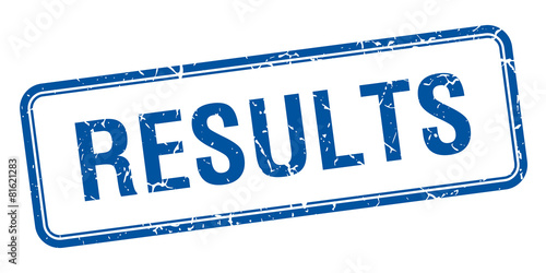 results blue square grungy vintage isolated stamp