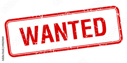 wanted red square grungy vintage isolated stamp